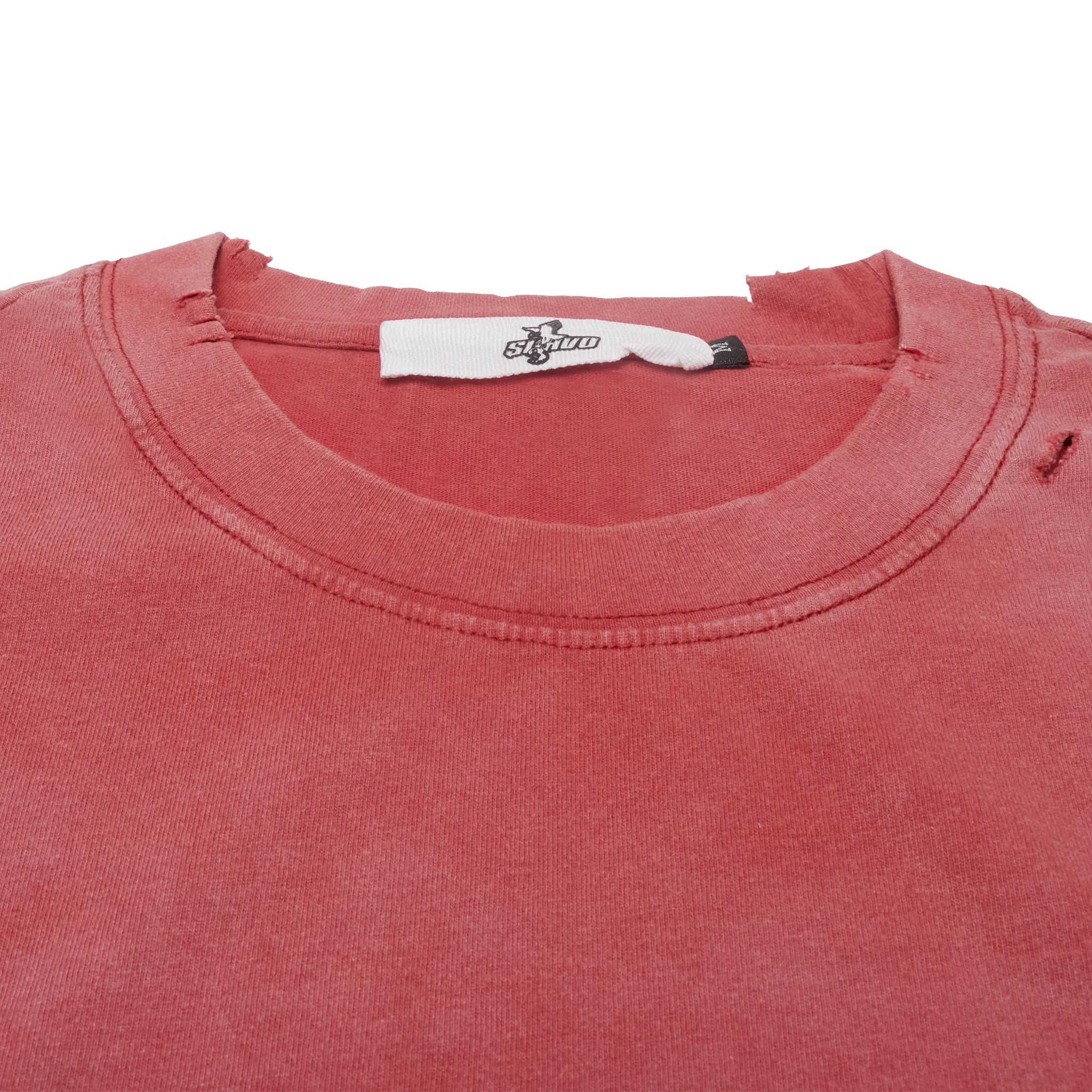 Detaile View of Suavo World Fate Red T-Shirt